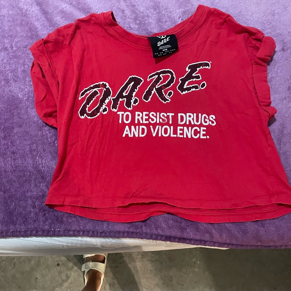 Red crop dare shirt